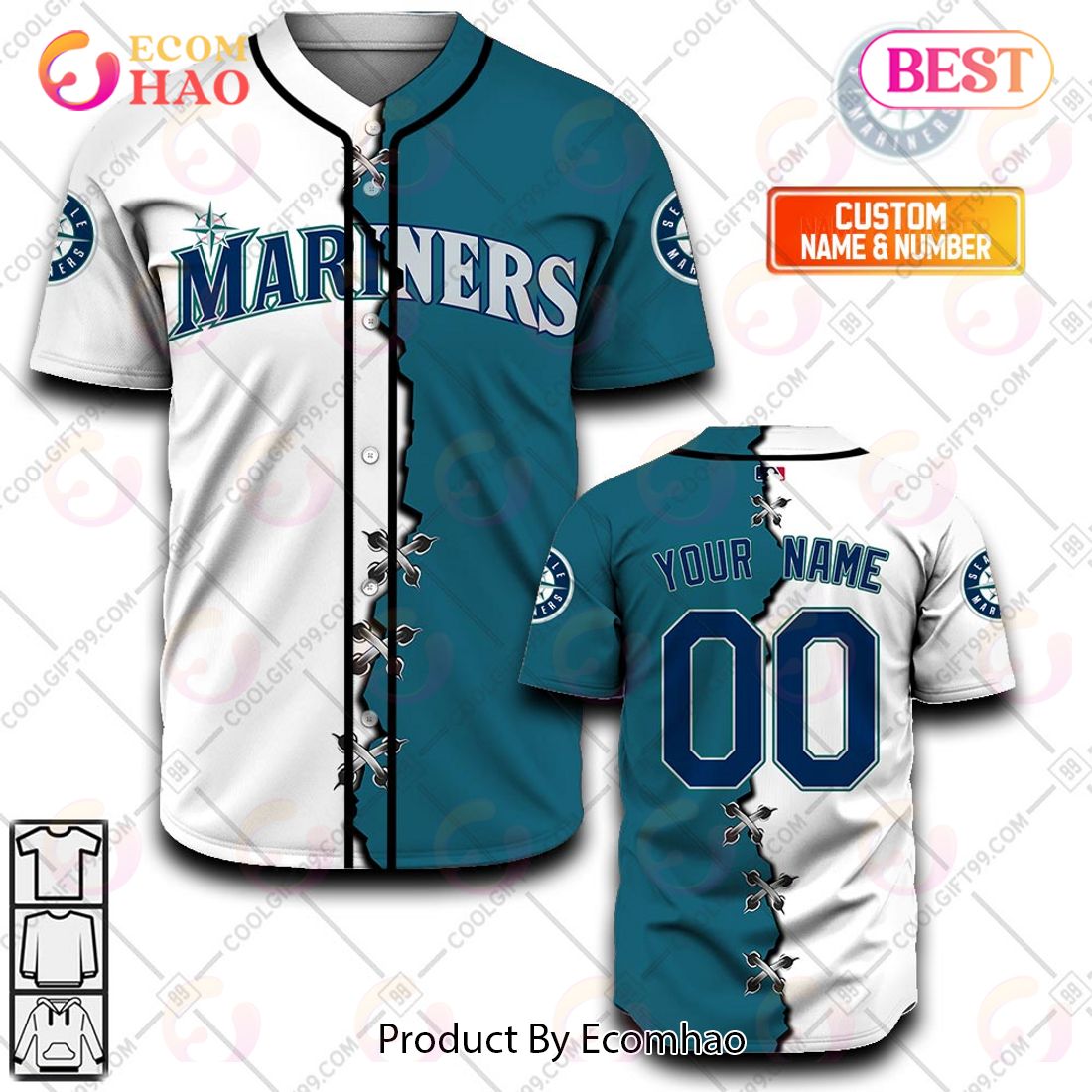 Personalized MLB Seattle Mariners Mix Jersey – Baseball Jersey