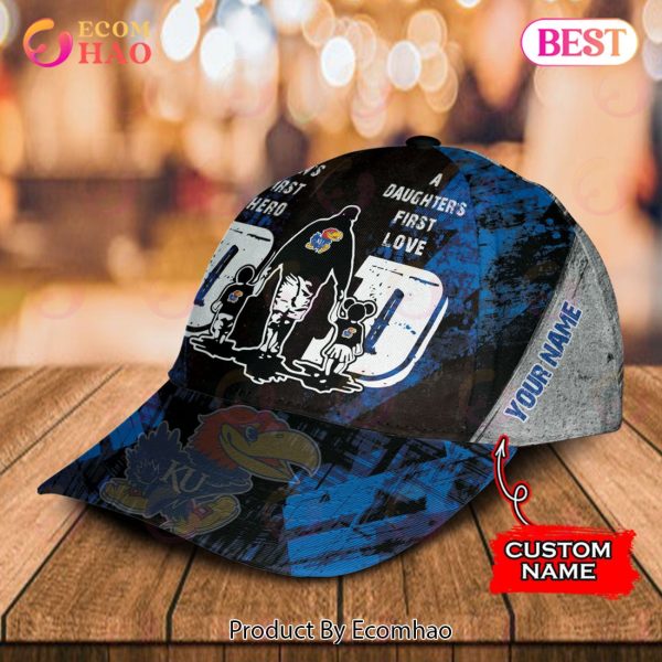 NCAA Kansas Jayhawks Custom Name Special Designed For Dad Cap – Gift For Dad