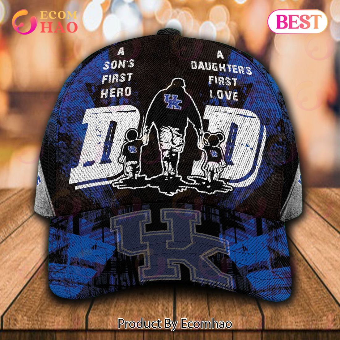 NCAA Kentucky Wildcats Custom Name Special Designed For Dad Cap – Gift For Dad