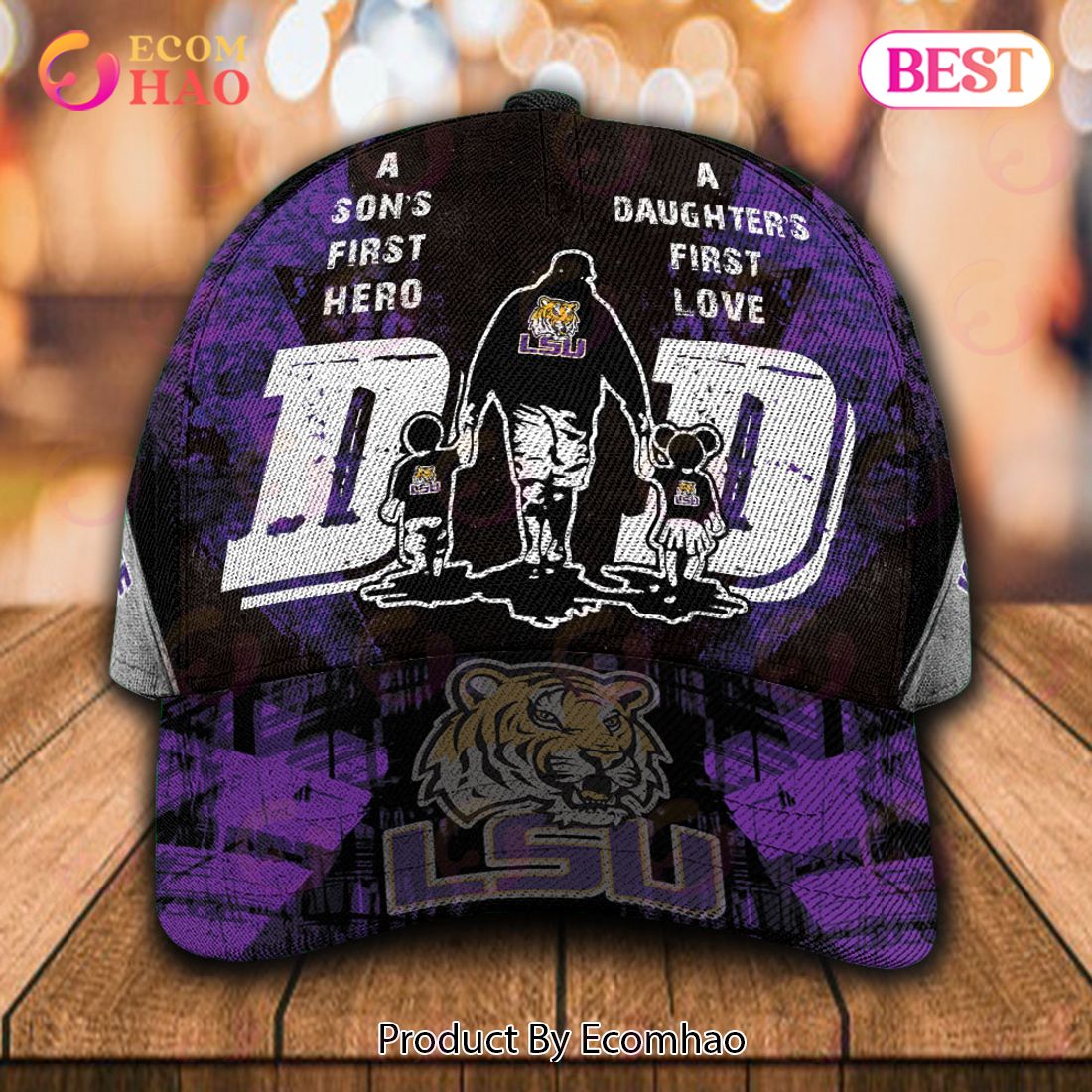 NCAA LSU Tigers Custom Name Special Designed For Dad Cap – Gift For Dad