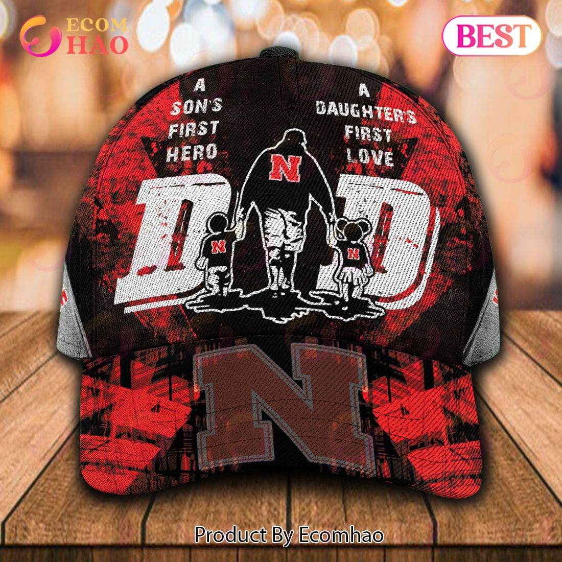 NCAA Nebraska Cornhuskers Custom Name Special Designed For Dad Cap – Gift For Dad