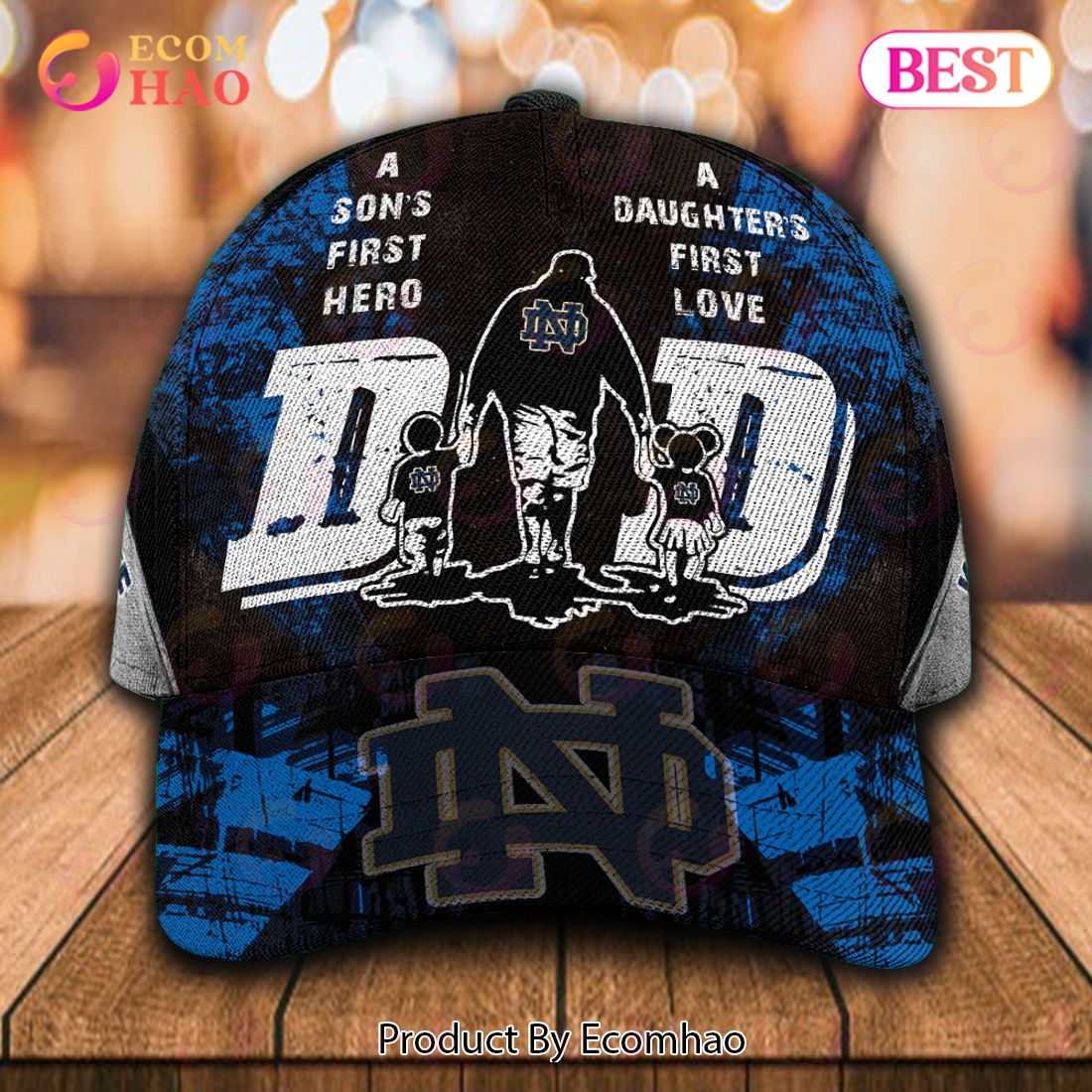 NCAA Notre Dame Fighting Irish Custom Name Special Designed For Dad Cap – Gift For Dad