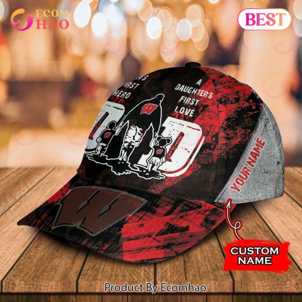 NCAA Wisconsin Badgers Custom Name Special Designed For Dad Cap – Gift For Dad