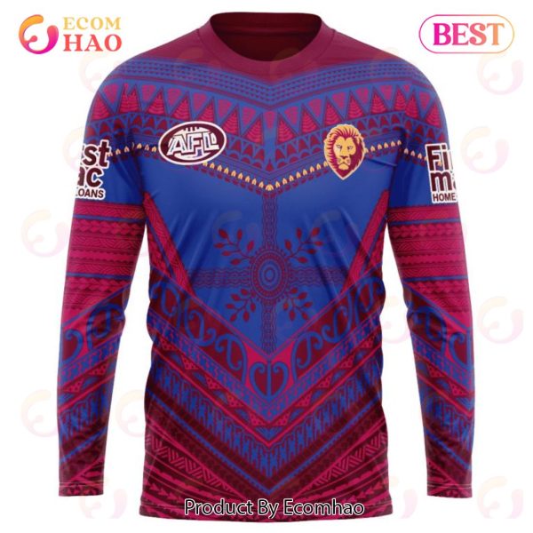 AFL Brisbane Lions Special Pasifika Design 3D Hoodie