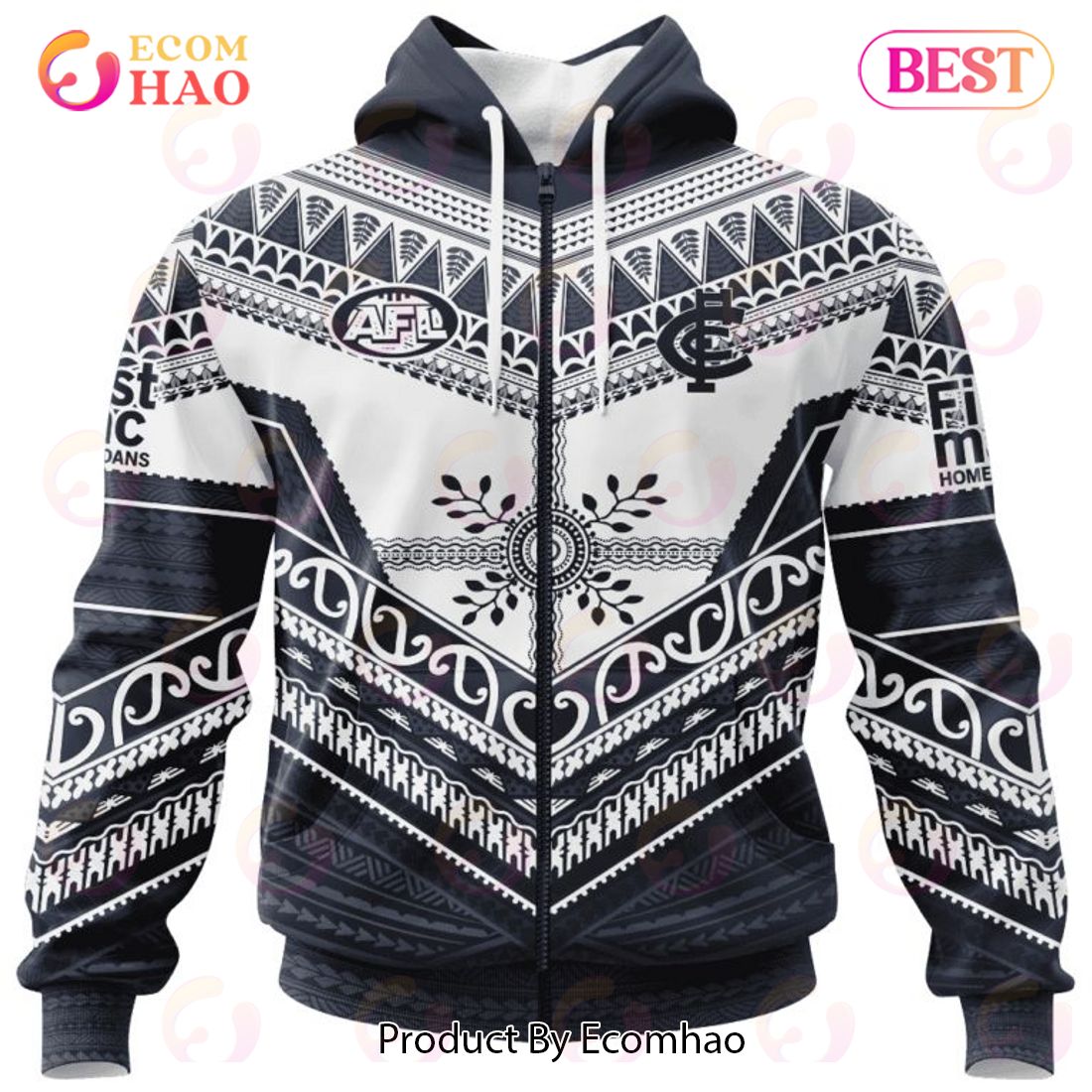 AFL Carlton Football Club Special Pasifika Design 3D Hoodie