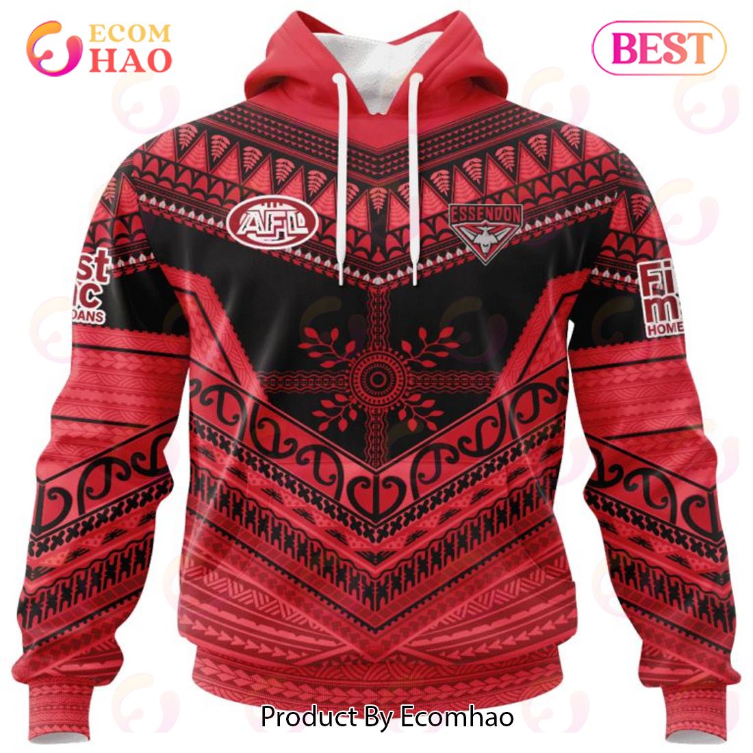 AFL Essendon Football Club Special Pasifika Design 3D Hoodie