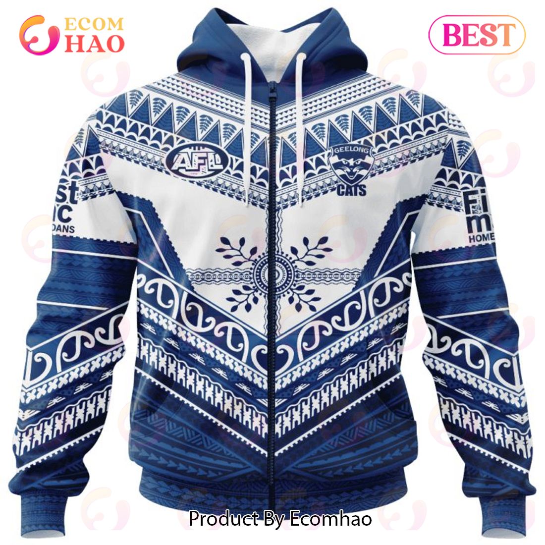 AFL Geelong Cats Special Pasifika Design 3D Hoodie