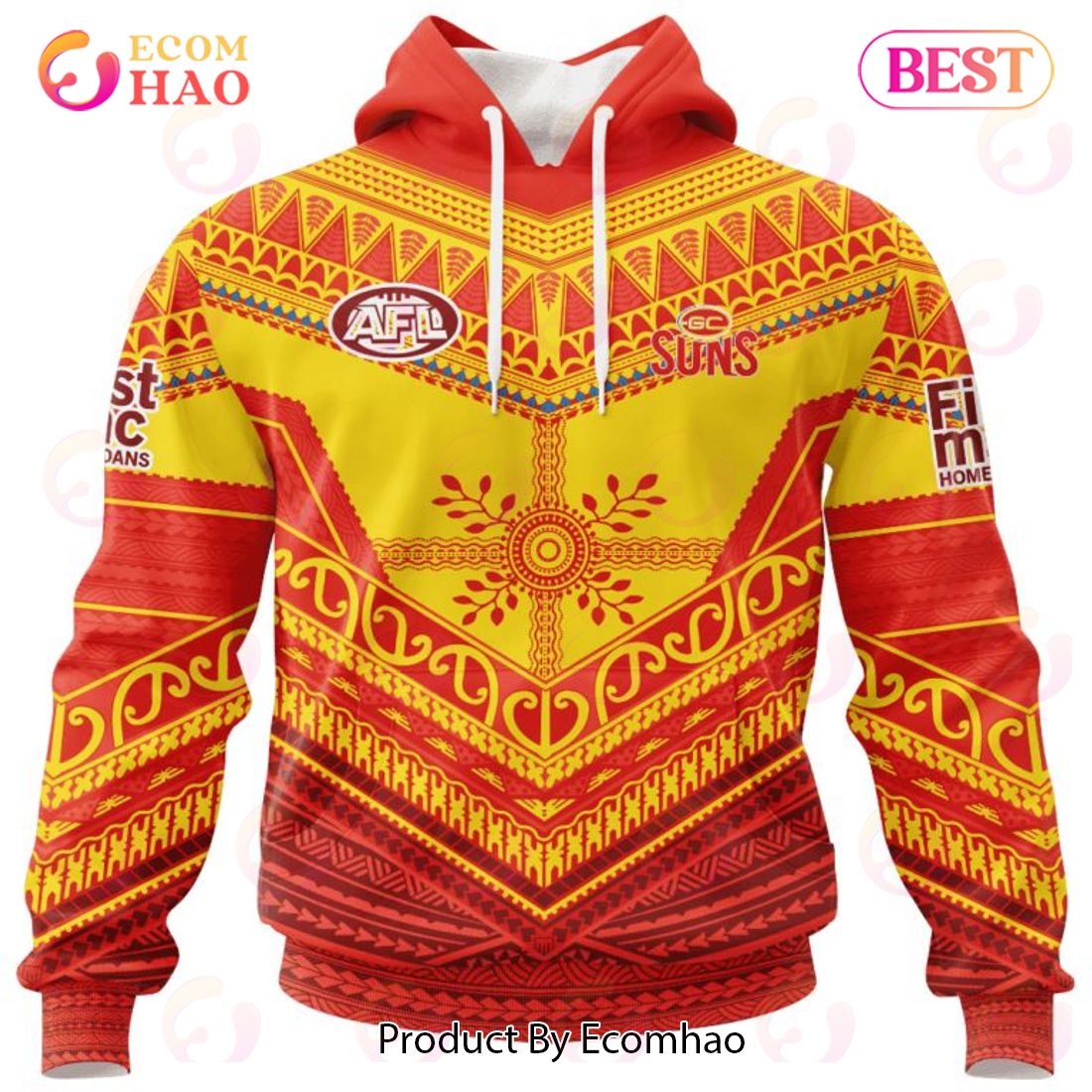 AFL Gold Coast Suns Special Pasifika Design 3D Hoodie