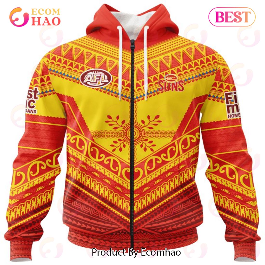 AFL Gold Coast Suns Special Pasifika Design 3D Hoodie