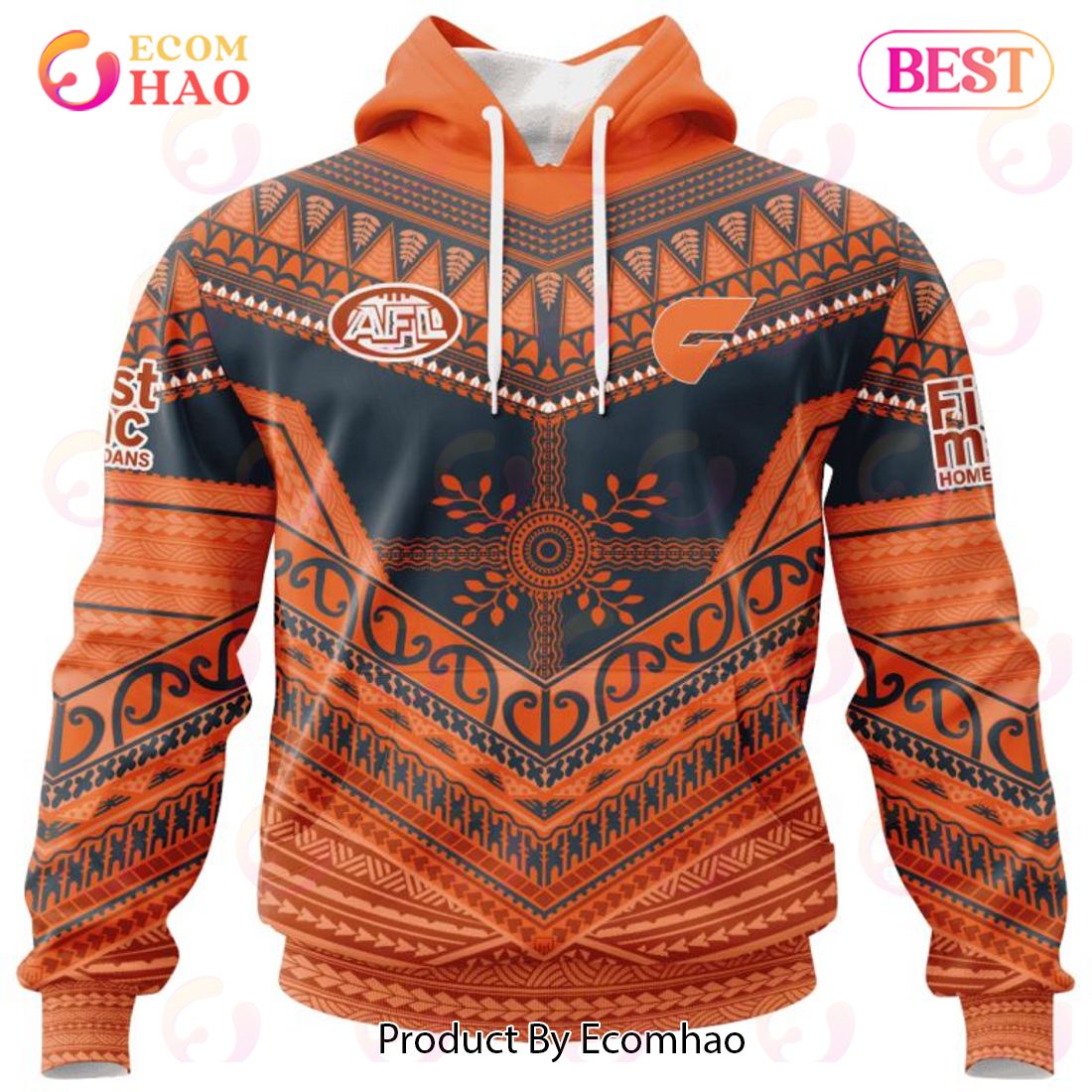 AFL Greater Western Sydney Giants Special Pasifika Design 3D Hoodie