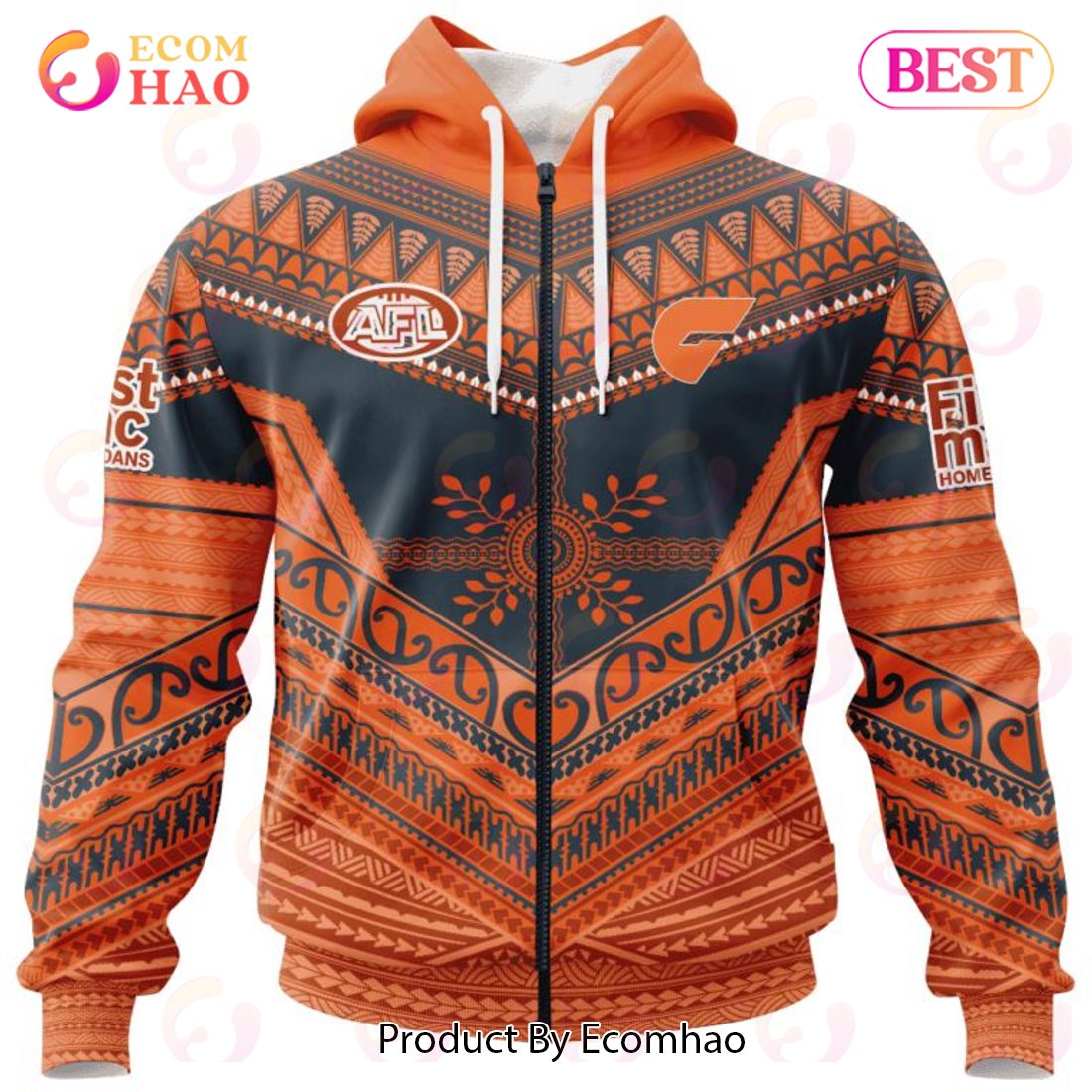 AFL Greater Western Sydney Giants Special Pasifika Design 3D Hoodie