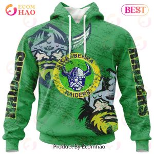 NRL Canberra Raiders Special Retro Logo Design 3D Hoodie