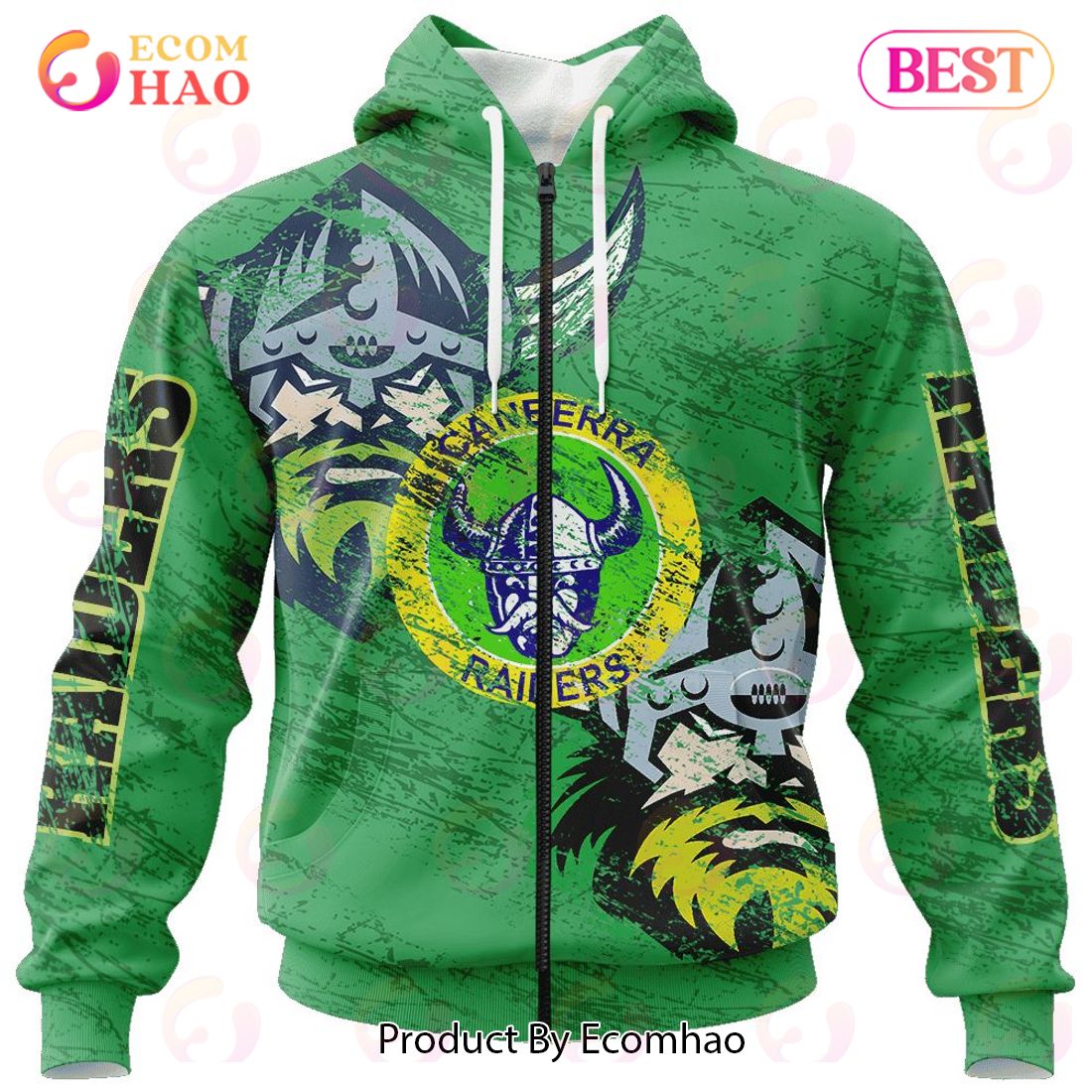 NRL Canberra Raiders Special Retro Logo Design 3D Hoodie