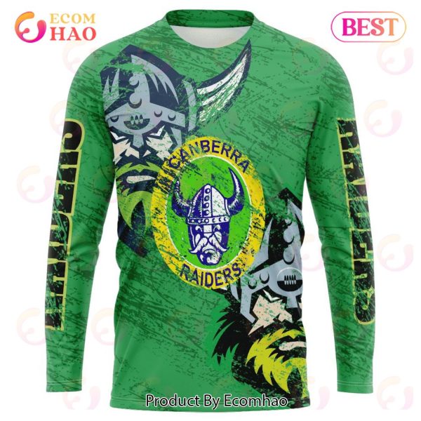 NRL Canberra Raiders Special Retro Logo Design 3D Hoodie