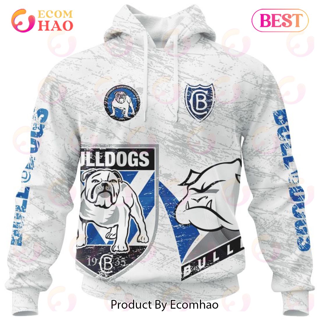 NRL Canterbury-Bankstown Bulldogs Special Retro Logo Design 3D Hoodie