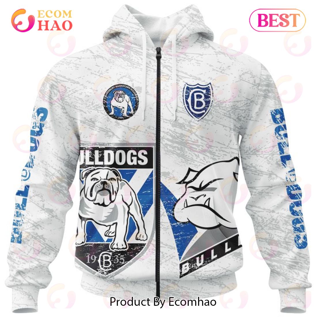 NRL Canterbury-Bankstown Bulldogs Special Retro Logo Design 3D Hoodie