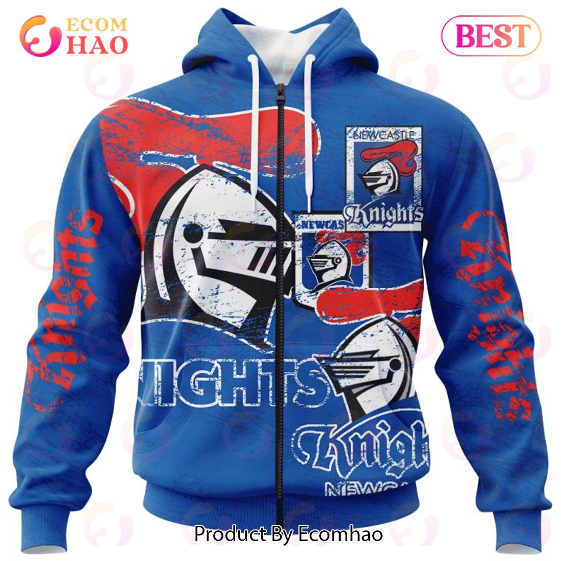 NRL Newcastle Knights Special Retro Logo Design 3D Hoodie