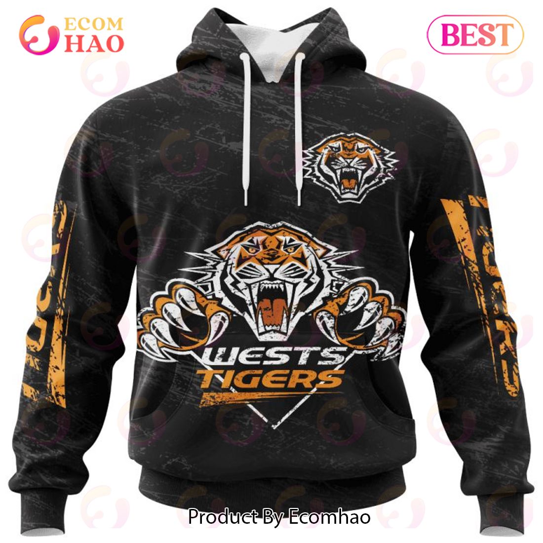 NRL Wests Tigers Special Retro Logo Design 3D Hoodie