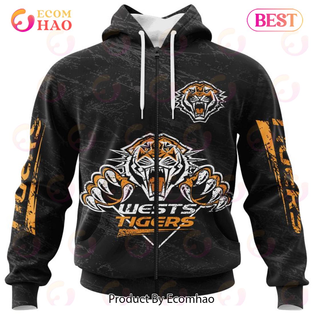 NRL Wests Tigers Special Retro Logo Design 3D Hoodie