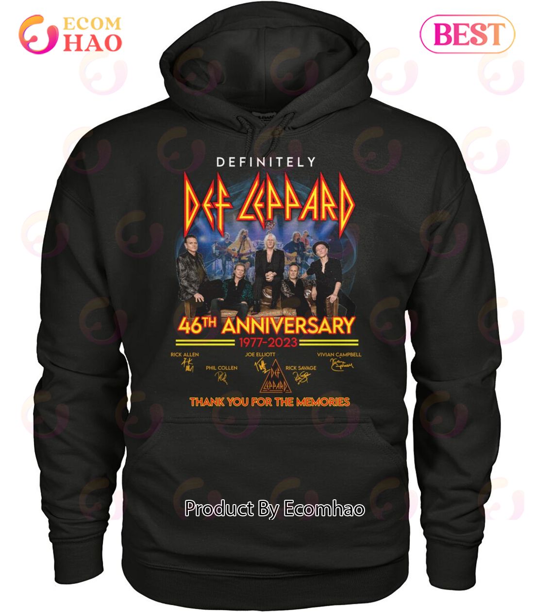 Definitely Def Leppard 46th Anniversary 1977 – 2023 Thank You For The Memories T-Shirt