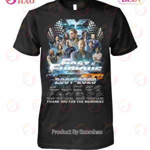 Fast X Fast & Furious 2001 – 2023 Thank You For The Memories T-Shirt