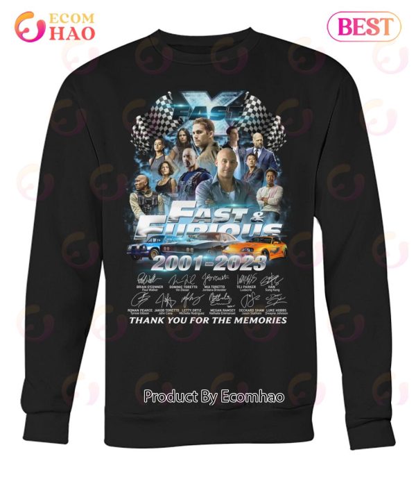 Fast X Fast & Furious 2001 – 2023 Thank You For The Memories T-Shirt
