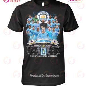 Manchester City Football Club Champions 2022 – 2023 Premier League Thank You For The Memories T-Shirt