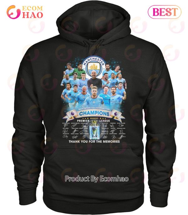 Manchester City Football Club Champions 2022 – 2023 Premier League Thank You For The Memories T-Shirt