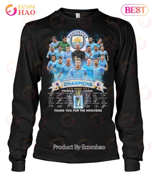 Manchester City Football Club Champions 2022 – 2023 Premier League Thank You For The Memories T-Shirt