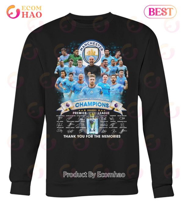 Manchester City Football Club Champions 2022 – 2023 Premier League Thank You For The Memories T-Shirt