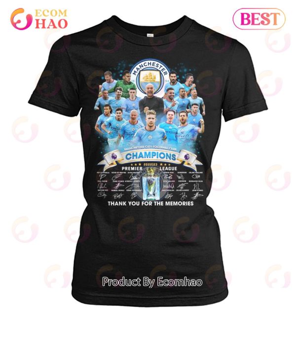 Manchester City Football Club Champions 2022 – 2023 Premier League Thank You For The Memories T-Shirt