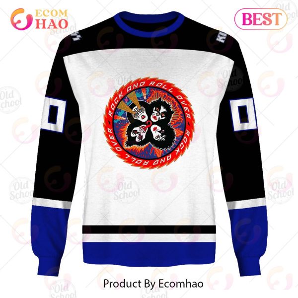 Personalized KISS Rock and Roll Over White Hoodie Shirt Long Sleeve