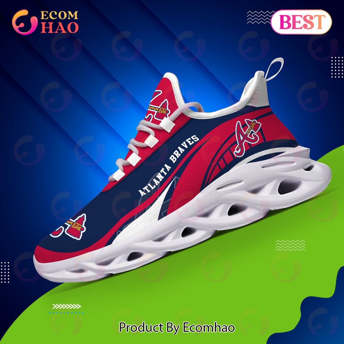 Atlanta Braves MLB Sneaker New Trending 2023 Summer Maxsoul Shoes