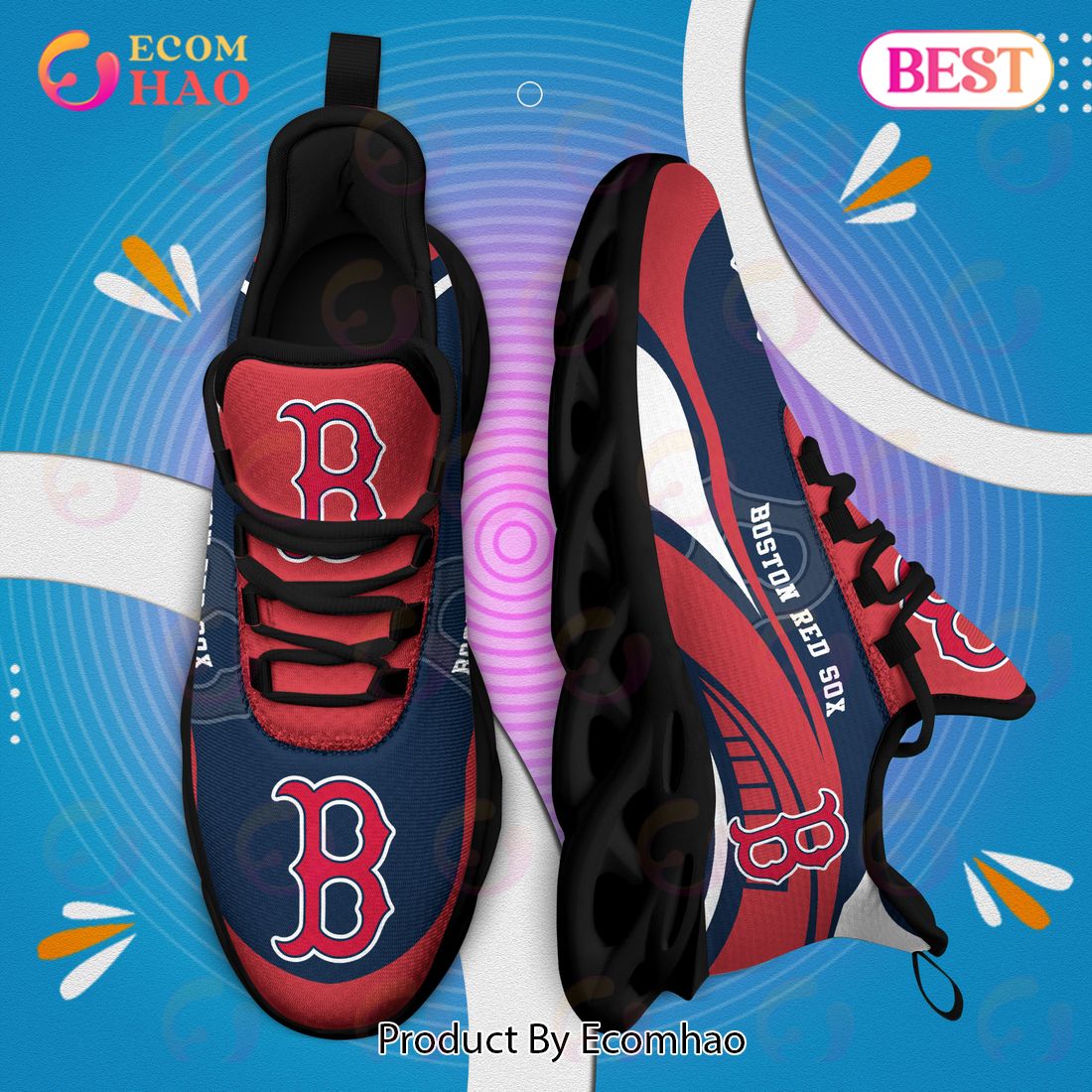 Boston Red Sox MLB Baseball Teams Leather Surface Design Trending Max Soul  Shoes