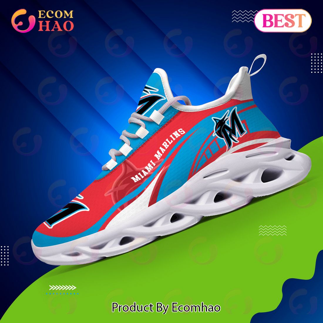 Miami Marlins MLB Sneaker New Trending 2023 Summer Maxsoul Shoes