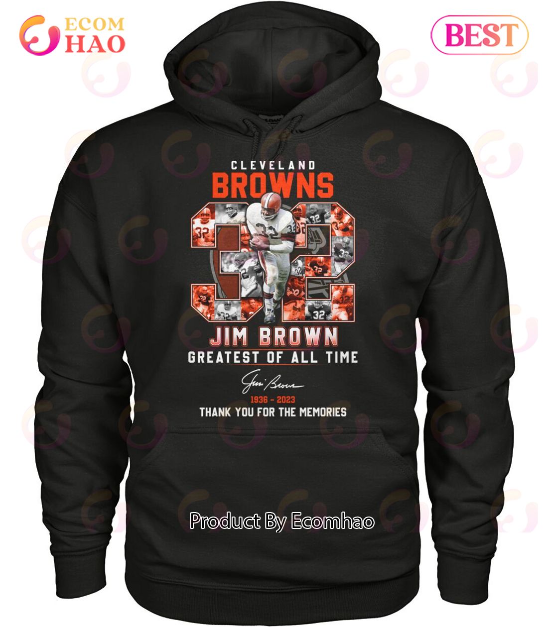 Cleveland Browns Jim Brown Greatest Of All Time 1936 – 2023 Thank You For The Memories T-Shirt