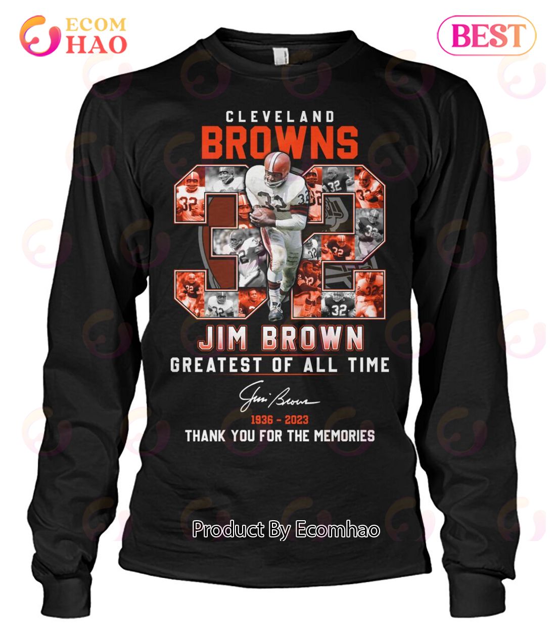 Jim Brown Cleveland Browns 1936 2023 signature The Legend shirt