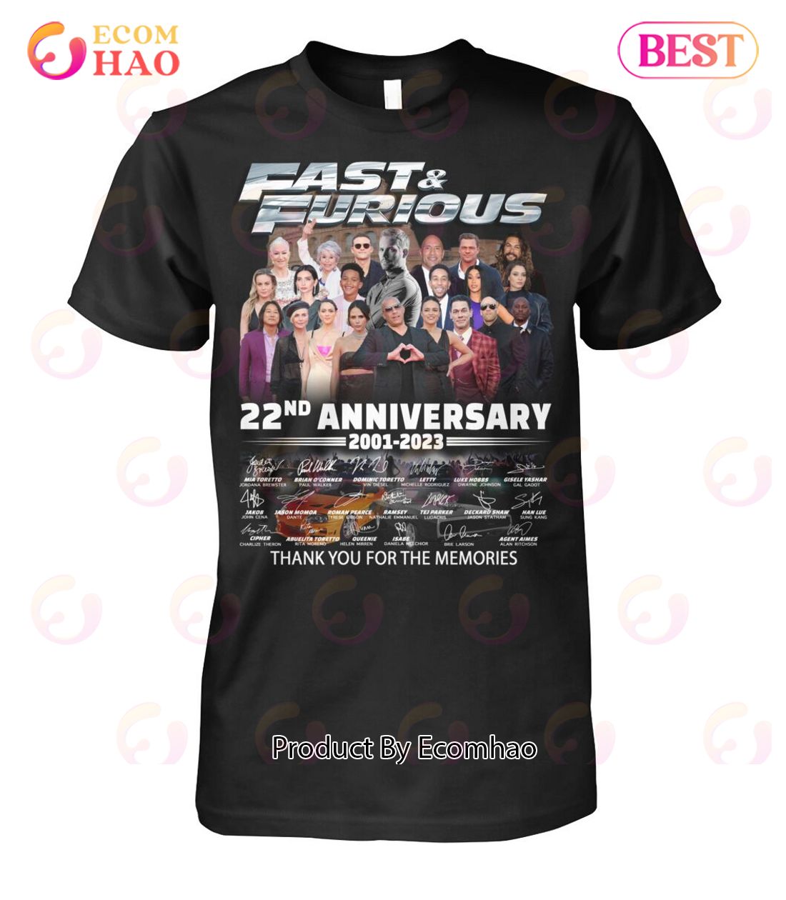 Fast & Furious 22nd Anniversary 2001 – 2023 Thank You For The Memories T-Shirt