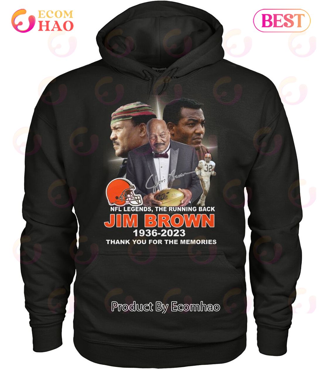 NFL Legends, The Running Back Jim Brown 1936 – 2023 Thank You For The Memories T-Shirt