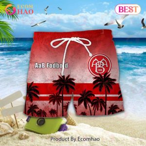 Superliga AaB Fodbold Combo Hawaiian Shirt, Shorts And Flip Flop