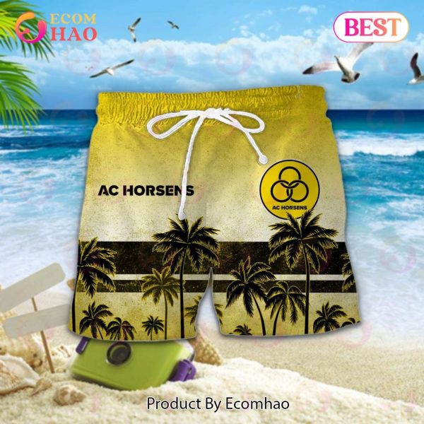 Superliga AC Horsens Combo Hawaiian Shirt, Shorts And Flip Flop