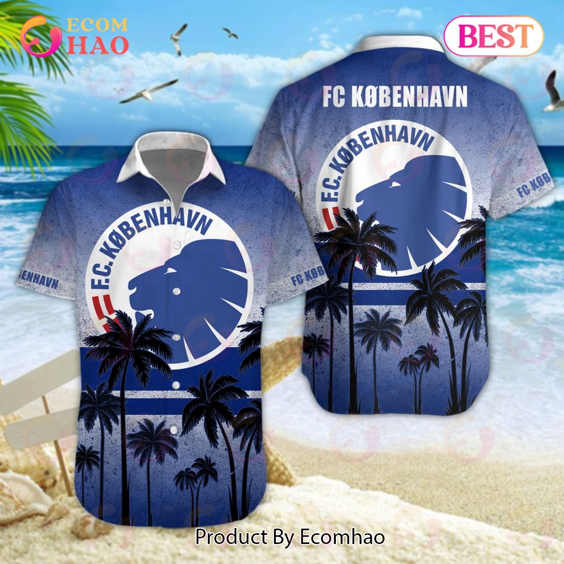 Superliga Lyngby Boldklub Combo Hawaiian Shirt, Shorts And Flip Flop