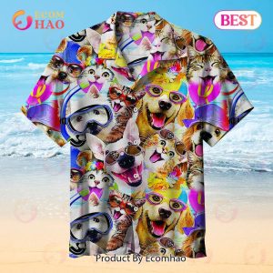 Dog Cat Puppy Unisex Hawaiian Shirt