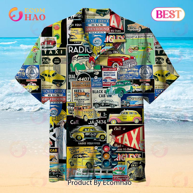 Vintage Taxi Unisex Hawaiian Shirt