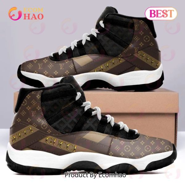 Gucci Gold Lv Brown Air Jordan 11 Sneaker - Ecomhao Store