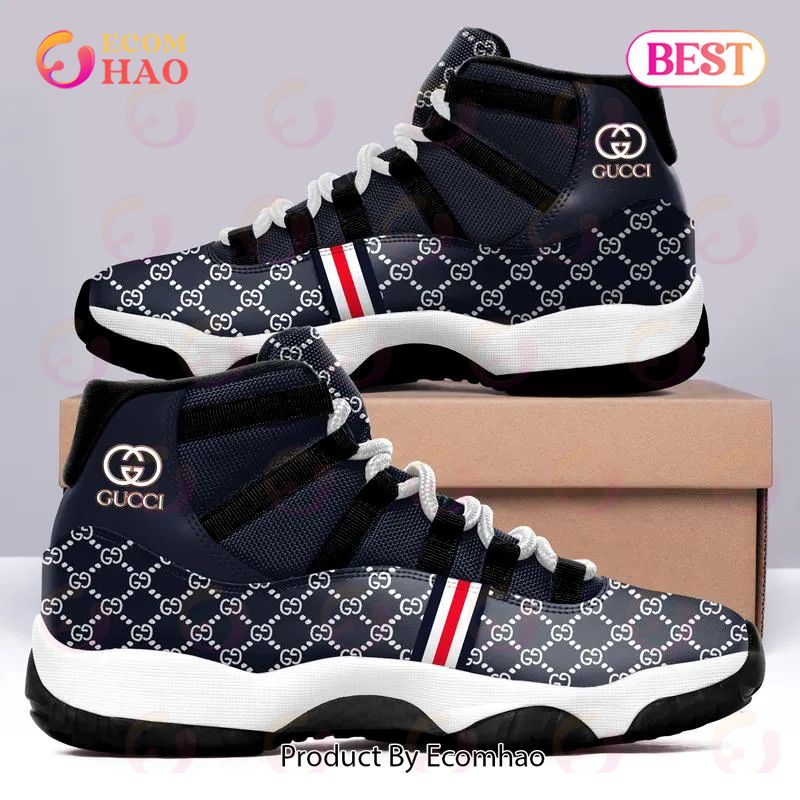 Gucci Hive Pattern Navy Air Jordan 11 Sneaker Luxury Items