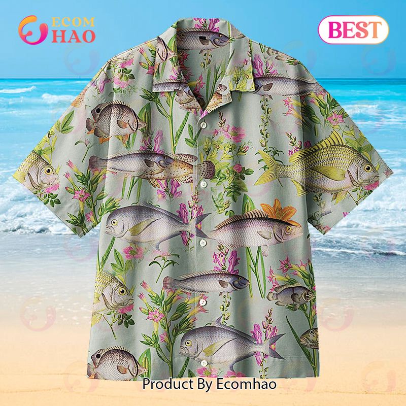 Fish And Flowers On Land Universal Hawaiian Shirt