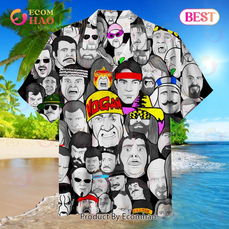 Wrestling Character Collage Art Hawaiian Shirt