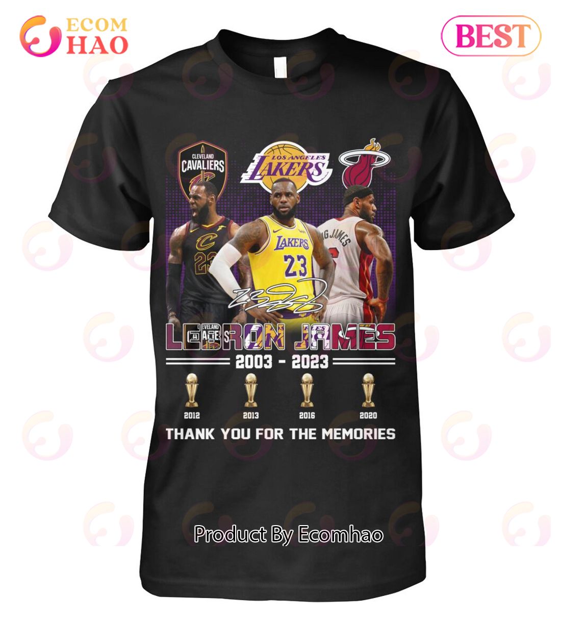 Lebron James 2003 – 2023 Thank You For The Memories T-Shirt