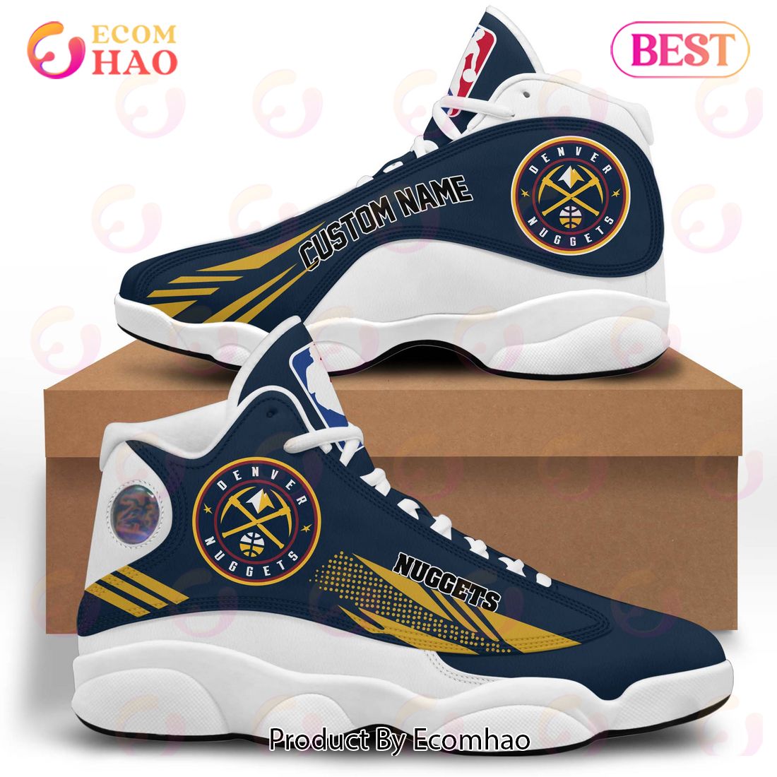 Custom Name Denver Nuggets Blue Edition Air Jordan 13